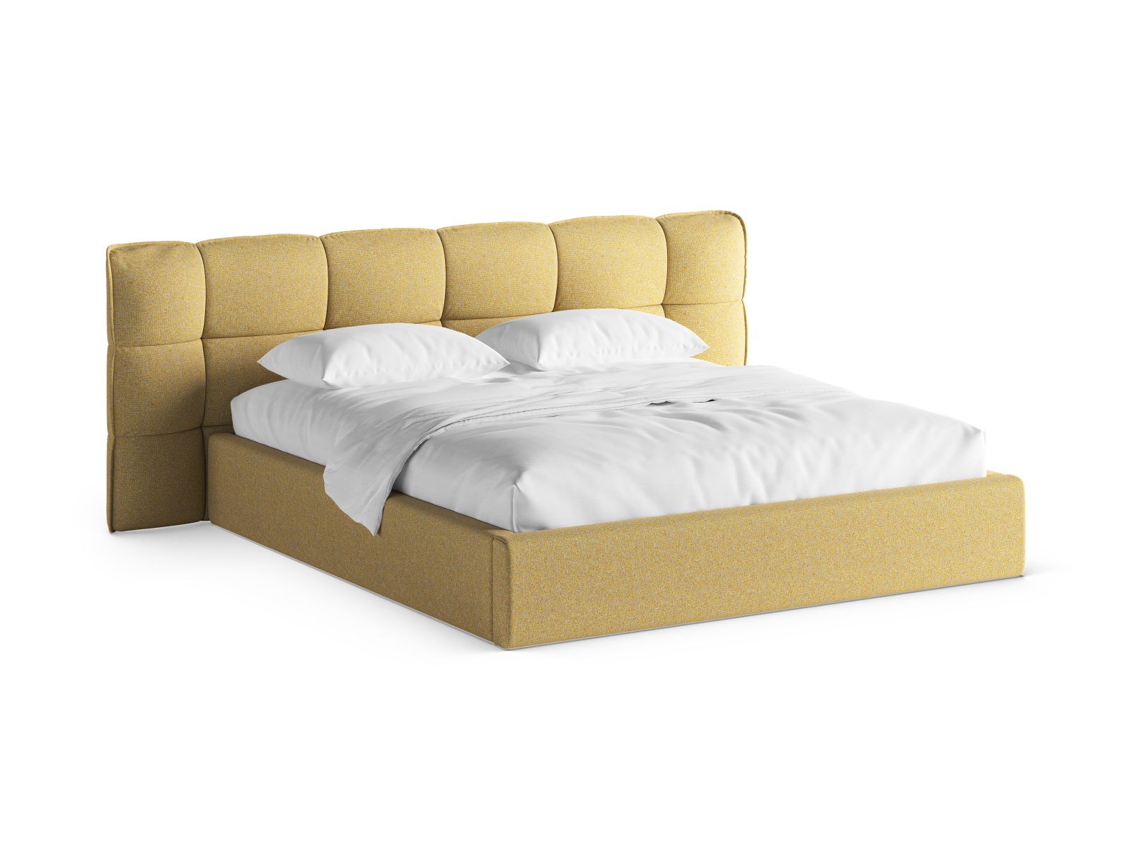 Eric Bett mit Stauraum mit Kopfteil 140cm in Sunflower Melange-Puente präsentiert im Onlineshop von KAQTU Design AG. Bett ist von Micadoni
