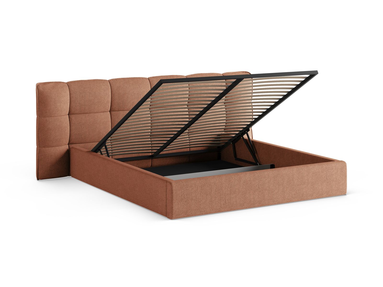 Modernes Eric Bett mit 160 cm Breite, cleverem Stauraum und elegantem Kopfteil, ideal für stilvolle Schlafzimmer.
