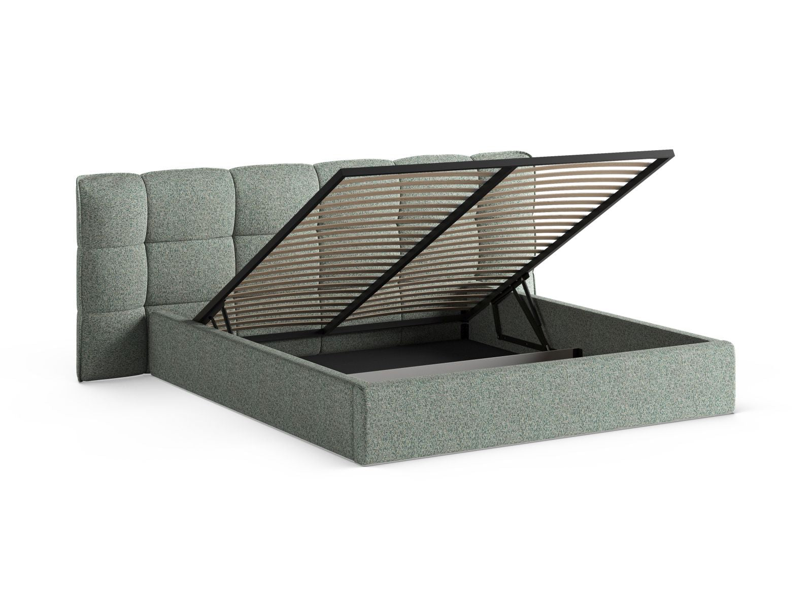 Modernes Eric Bett mit 160 cm Breite, cleverem Stauraum und ansprechendem Kopfteil, ideal für stilvolle Schlafzimmer.
