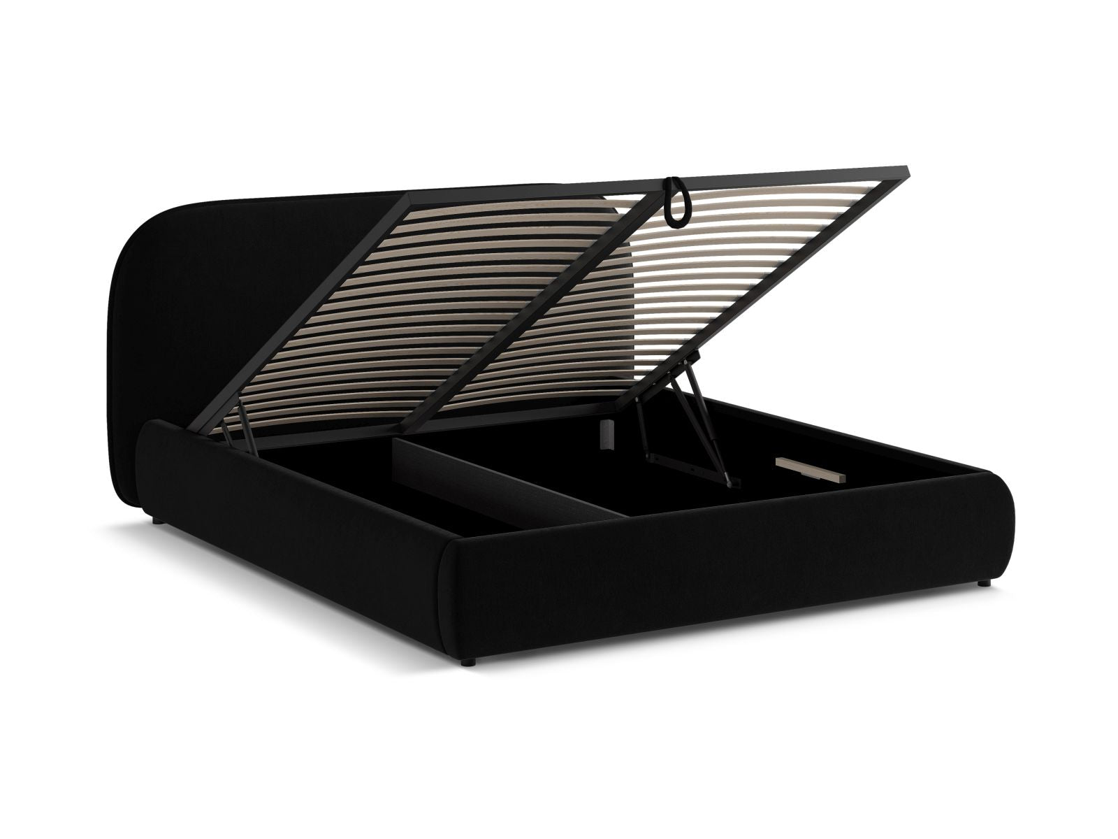 Stylisches Murada Bett mit 160 cm Breite, ausgestattet mit praktischem Stauraum und einem ansprechenden Kopfteil für zeitgemäßen Komfort.
