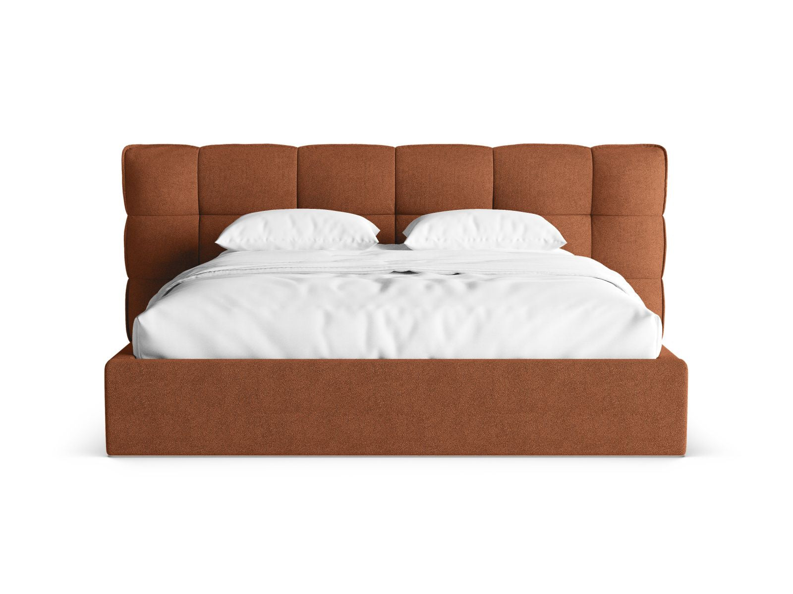 Stylisches Eric Bett mit 180 cm Breite, Kopfteil und praktischem Stauraum, ideal für moderne Schlafzimmer. Von Micadoni.
