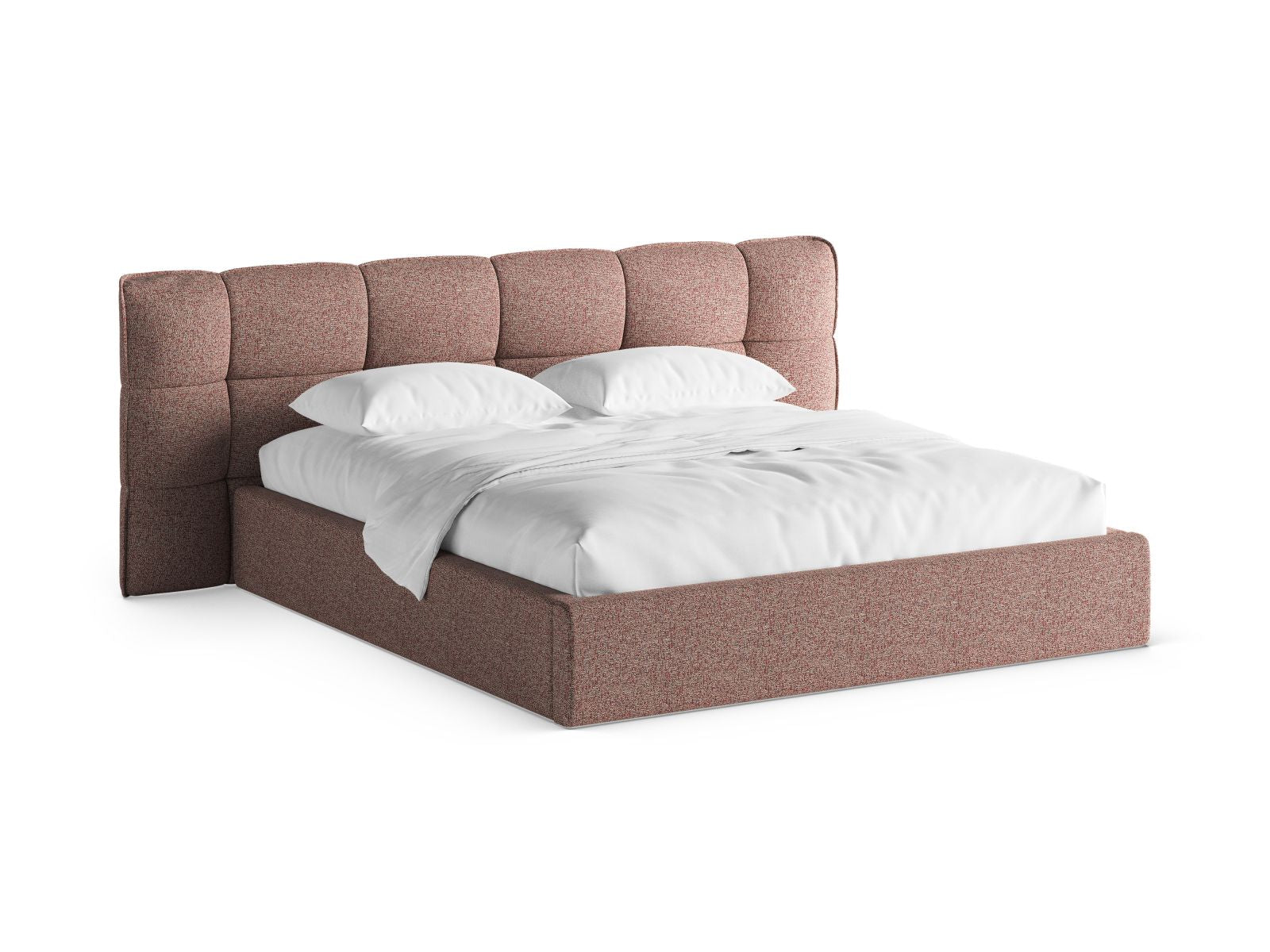 Eric Bett mit Stauraum mit Kopfteil 180cm in Pink Melange-Puente präsentiert im Onlineshop von KAQTU Design AG. Bett ist von Micadoni