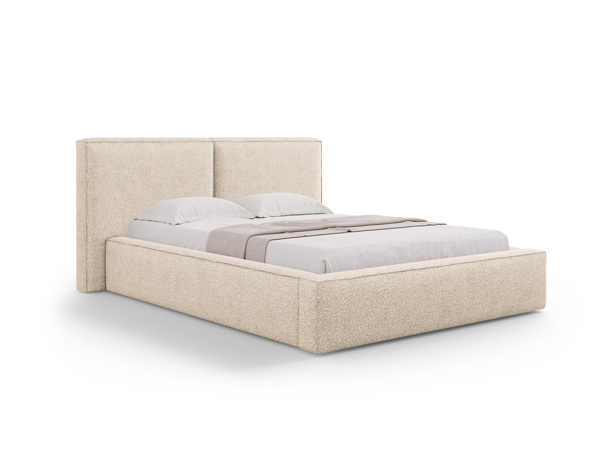 Jodie Bett mit Stauraum und Headboard 140cm in Beige-Baloo präsentiert im Onlineshop von KAQTU Design AG. Bett ist von Micadoni