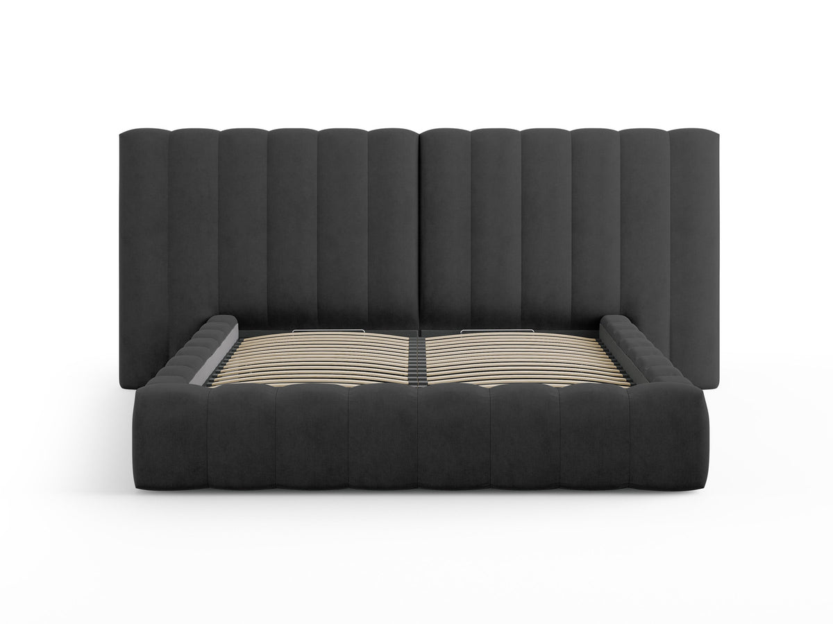 Kelp Bett mit Stauraum und doppeltem Headboard 140cm in Anthracite-Moly präsentiert im Onlineshop von KAQTU Design AG. Bett ist von Micadoni