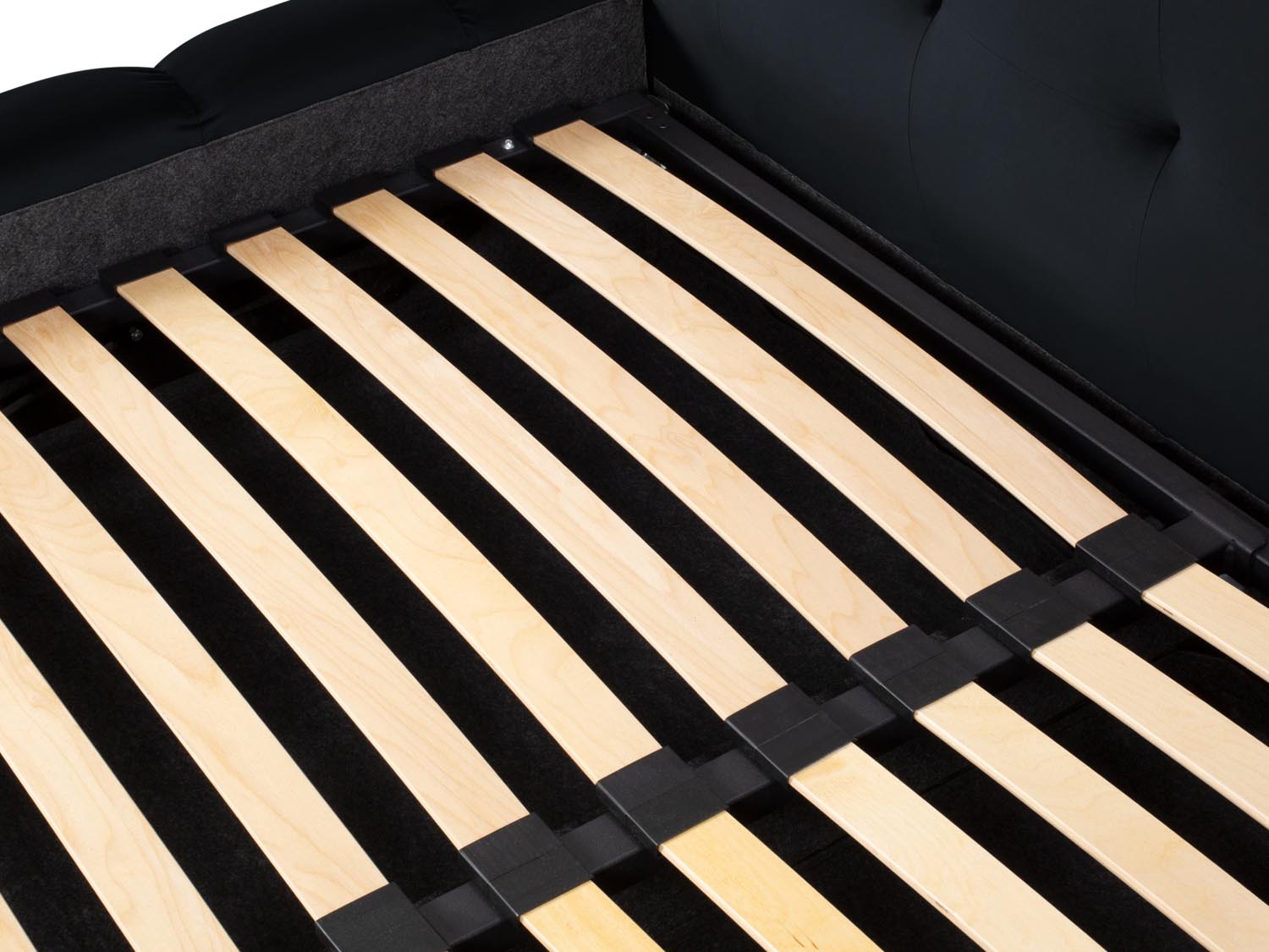 Mamaia Velour Bett mit Strauaum und doppeltem Headboard  200cm in Dark Blue/Schwarz präsentiert im Onlineshop von KAQTU Design AG. Bett ist von Micadoni