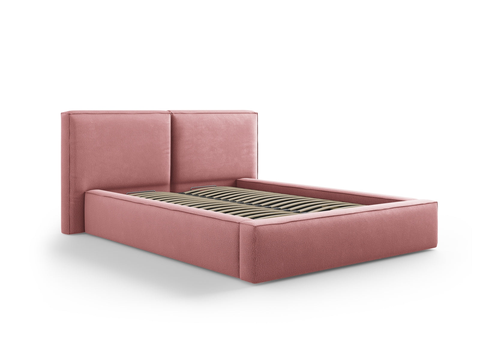Jodie Bett mit Stauraumfunktion mit doppeltem Headboard  194cm in Pink präsentiert im Onlineshop von KAQTU Design AG. Bett ist von Micadoni