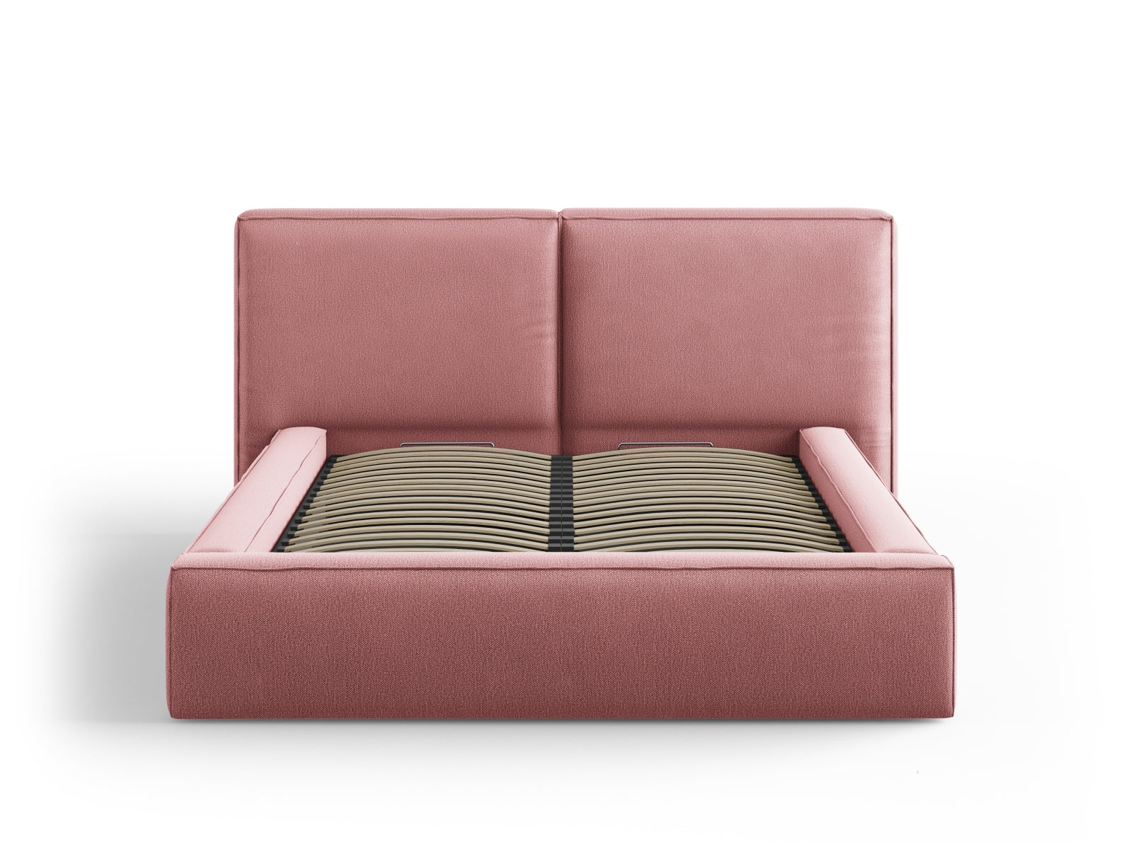 Jodie Bett mit Stauraumfunktion mit doppeltem Headboard  194cm in Pink präsentiert im Onlineshop von KAQTU Design AG. Bett ist von Micadoni