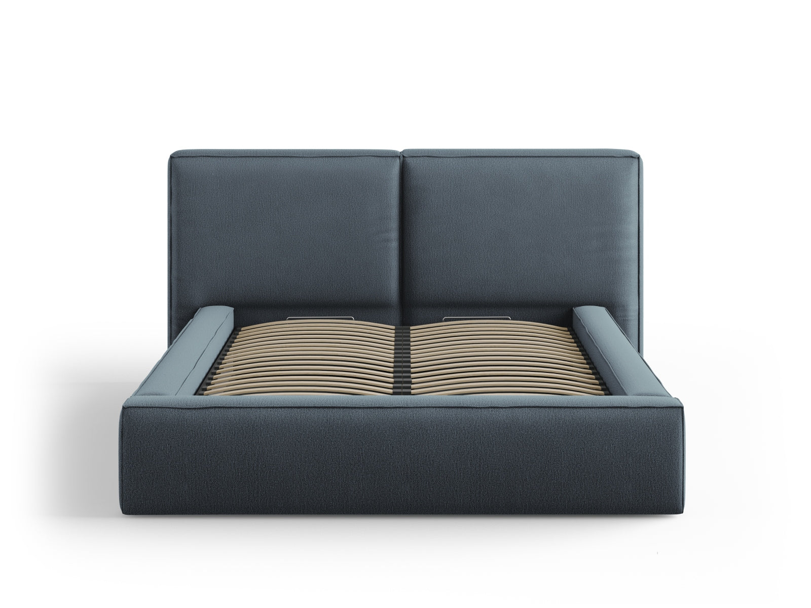 Jodie Bett mit Stauraumfunktion mit doppeltem Headboard  194cm in Blue präsentiert im Onlineshop von KAQTU Design AG. Bett ist von Micadoni