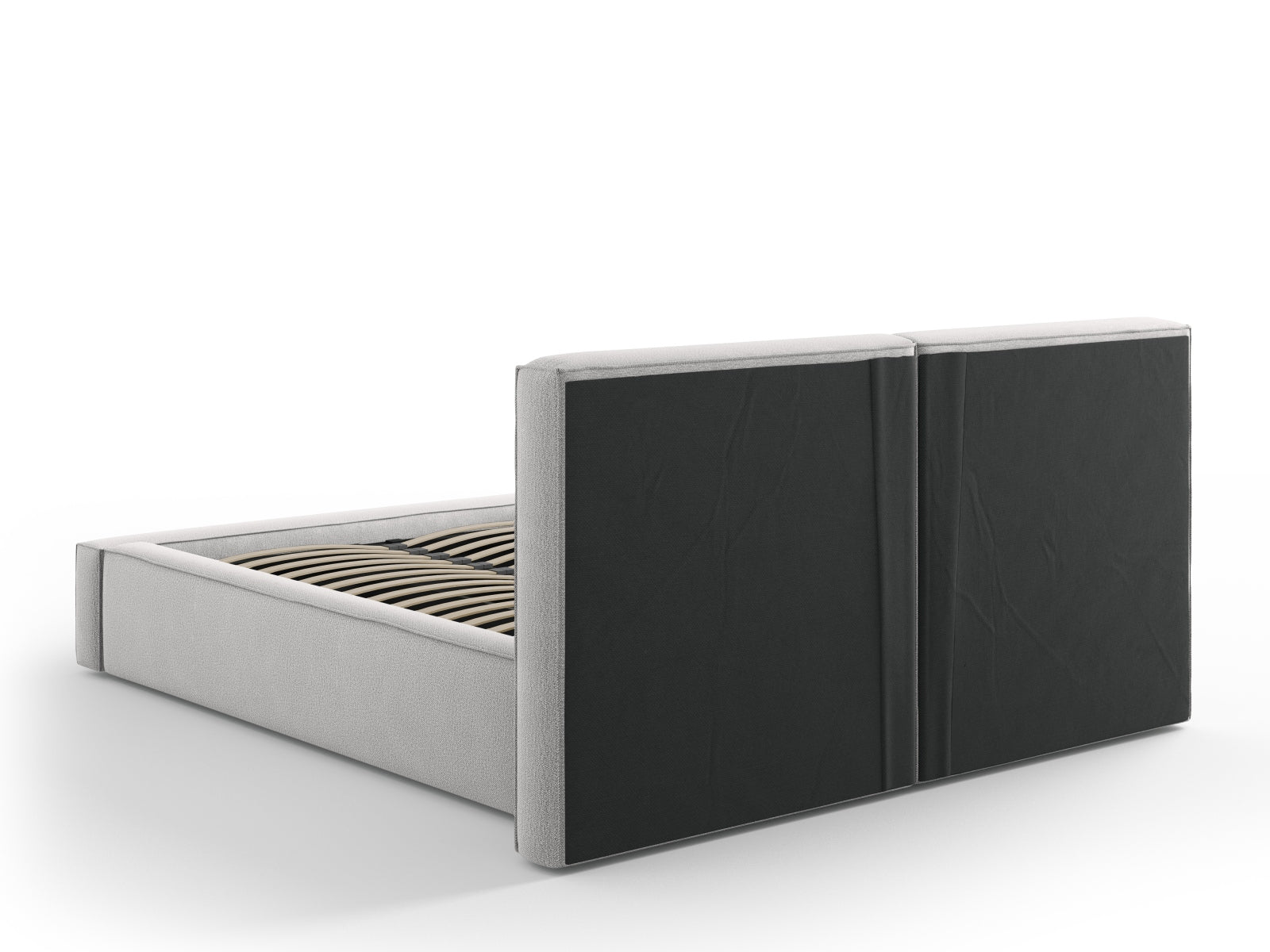 Jodie Bett mit Stauraumfunktion mit doppeltem Headboard  194cm in Light Grey präsentiert im Onlineshop von KAQTU Design AG. Bett ist von Micadoni
