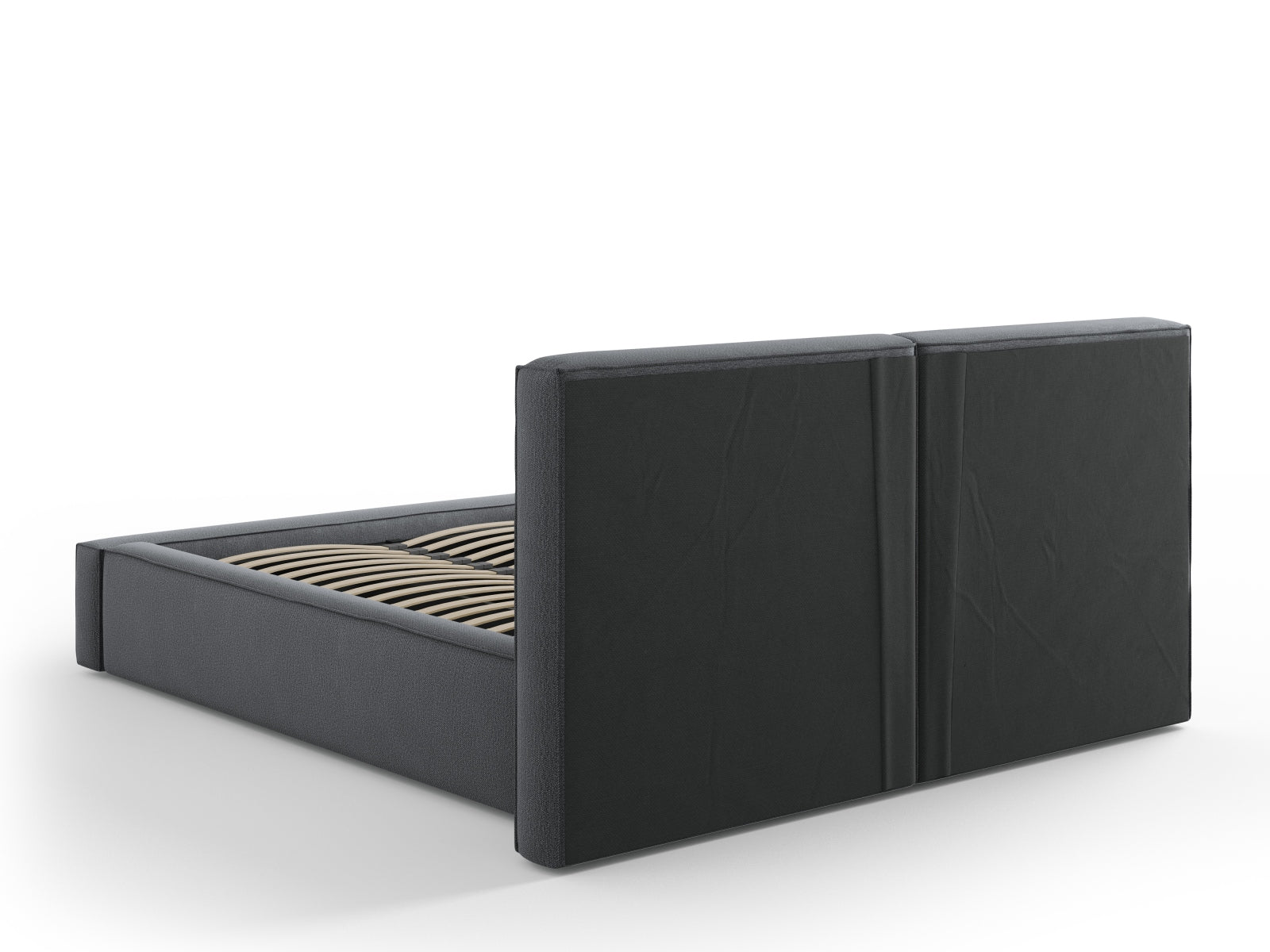 Jodie Bett mit Stauraumfunktion mit doppeltem Headboard  194cm in Dark Grey präsentiert im Onlineshop von KAQTU Design AG. Bett ist von Micadoni