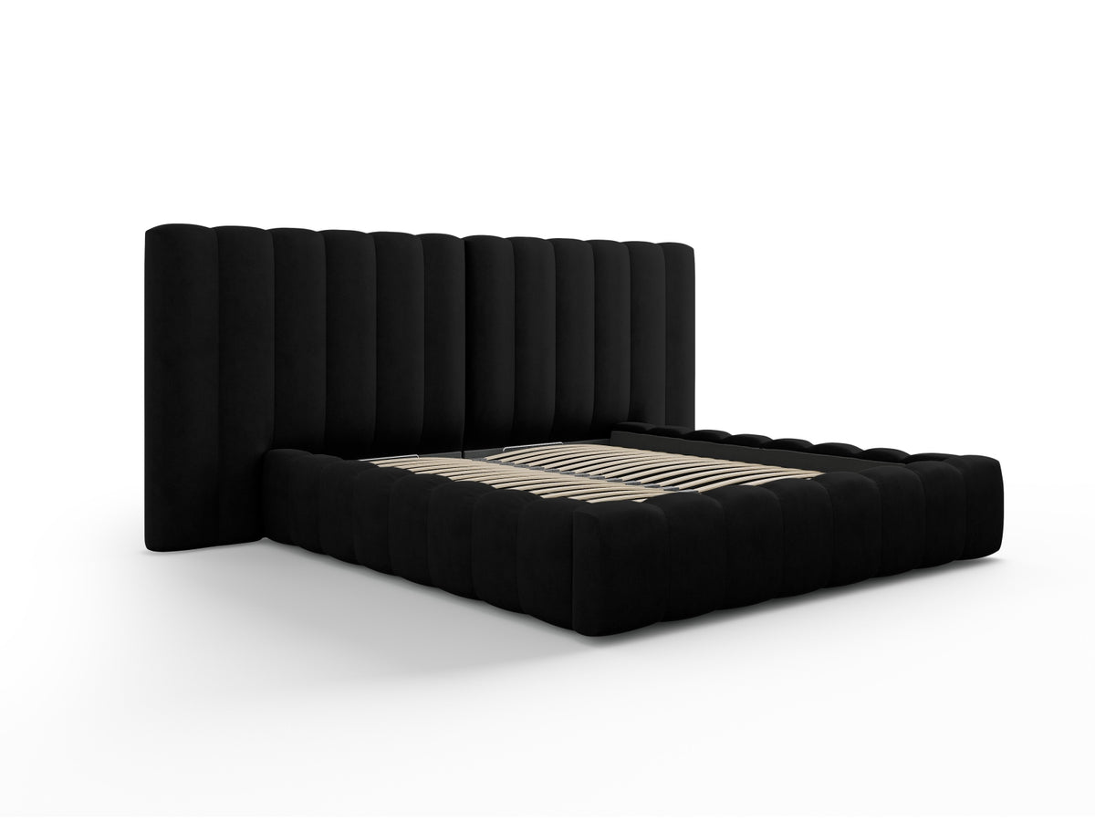 Kelp Bett mit Stauraum und doppeltem Headboard 160cm in Black-Moly präsentiert im Onlineshop von KAQTU Design AG. Bett ist von Micadoni