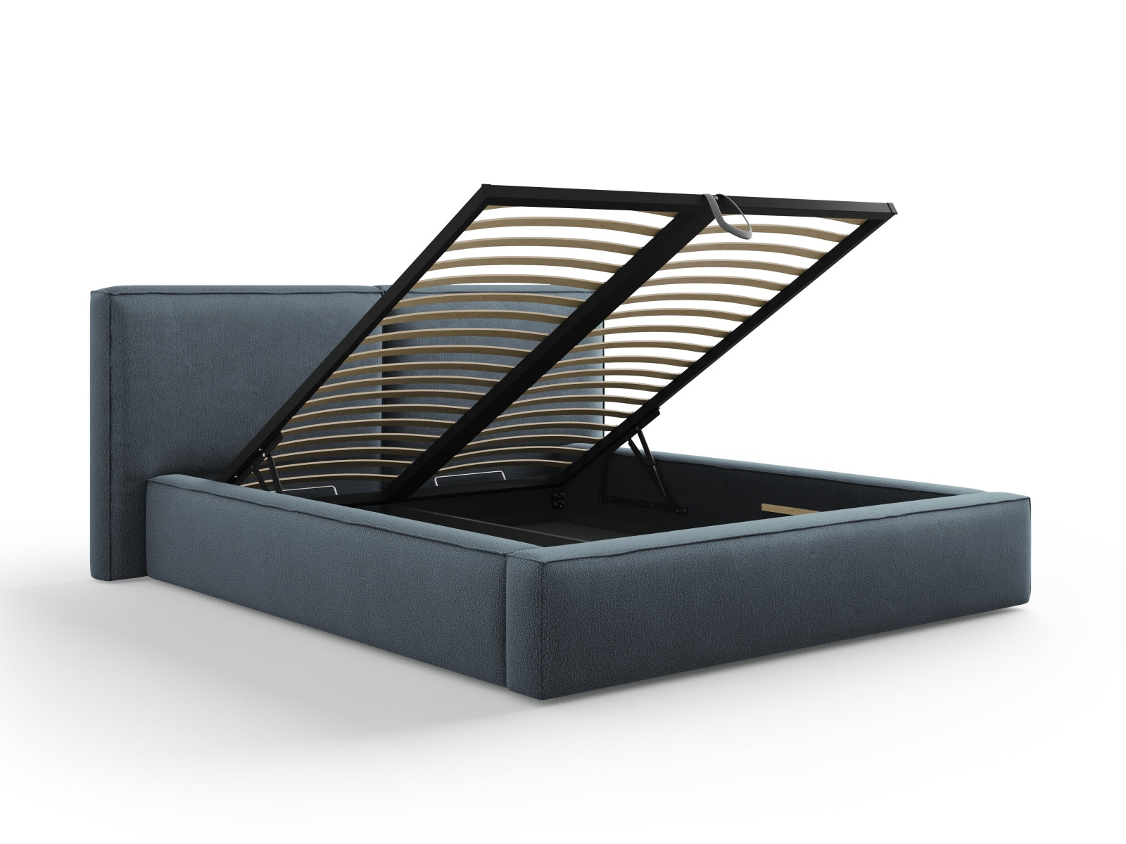 Jodie Bett mit Stauraumfunktion mit doppeltem Headboard  214cm in Blue präsentiert im Onlineshop von KAQTU Design AG. Bett ist von Micadoni