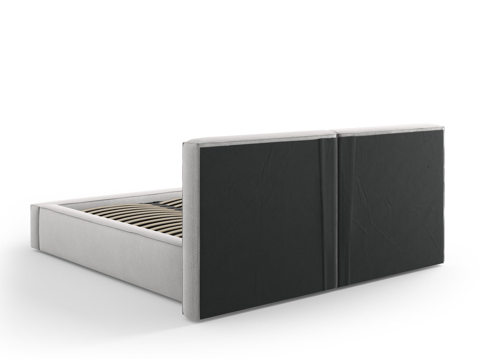 Jodie Bett mit Stauraumfunktion mit doppeltem Headboard  214cm in Light Grey präsentiert im Onlineshop von KAQTU Design AG. Bett ist von Micadoni