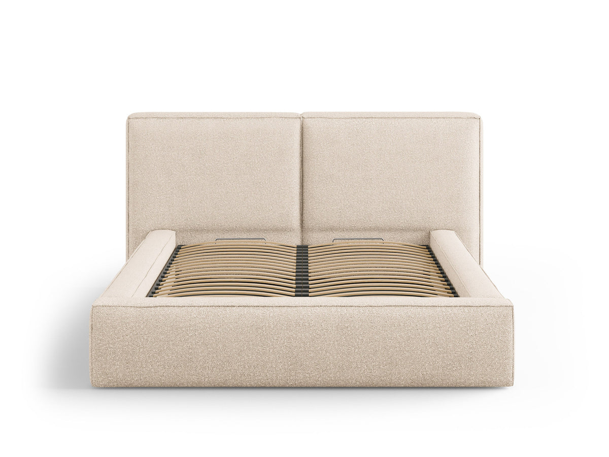 Jodie Bett mit Stauraum und Headboard 180cm in Beige-Baloo präsentiert im Onlineshop von KAQTU Design AG. Bett ist von Micadoni