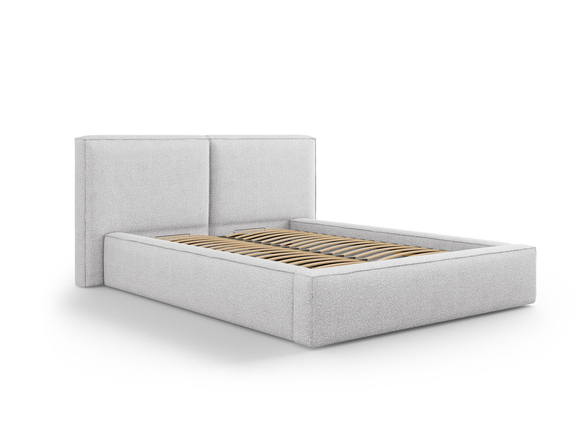 Jodie Bett mit Stauraum und Headboard 180cm in Light Grey-Baloo präsentiert im Onlineshop von KAQTU Design AG. Bett ist von Micadoni