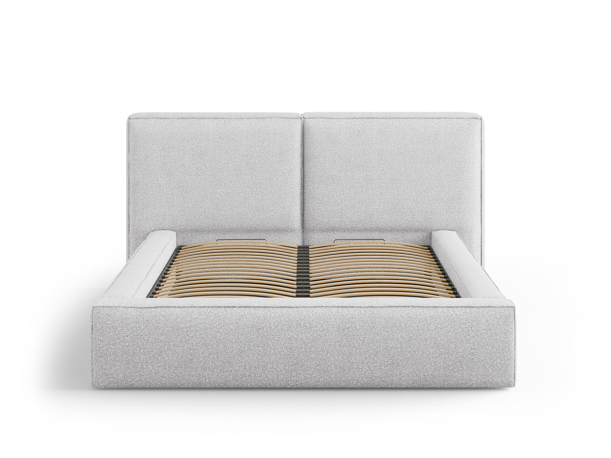 Jodie Bett mit Stauraum und Headboard 180cm in Light Grey-Baloo präsentiert im Onlineshop von KAQTU Design AG. Bett ist von Micadoni