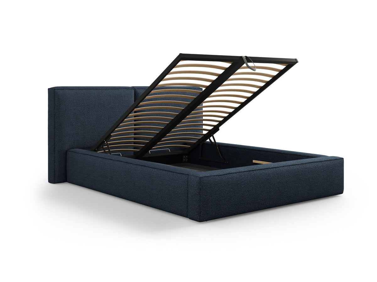 Jodie Bett mit Stauraum und Headboard 180cm in Dark Blue-Baloo präsentiert im Onlineshop von KAQTU Design AG. Bett ist von Micadoni