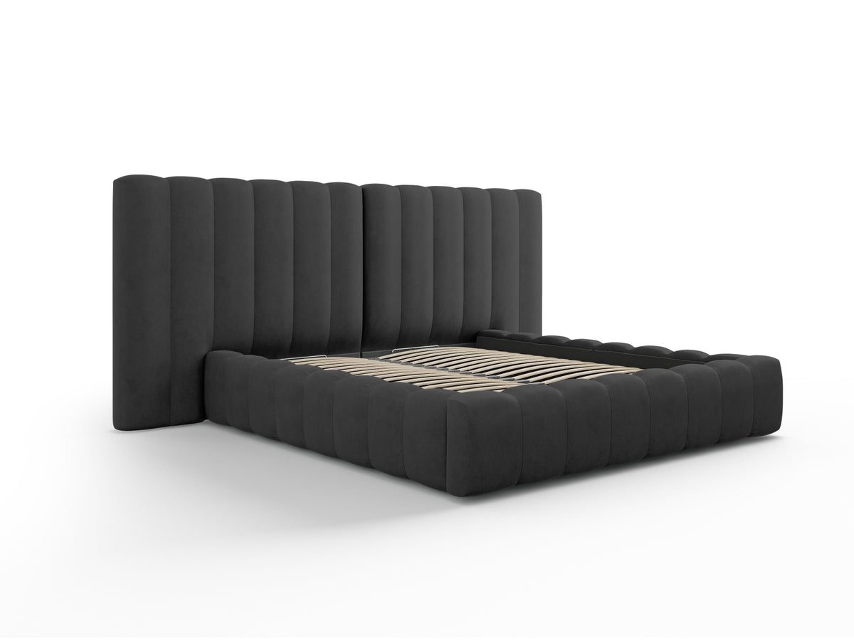 Kelp Bett mit Stauraum und doppeltem Headboard 180cm in Anthracite-Moly präsentiert im Onlineshop von KAQTU Design AG. Bett ist von Micadoni