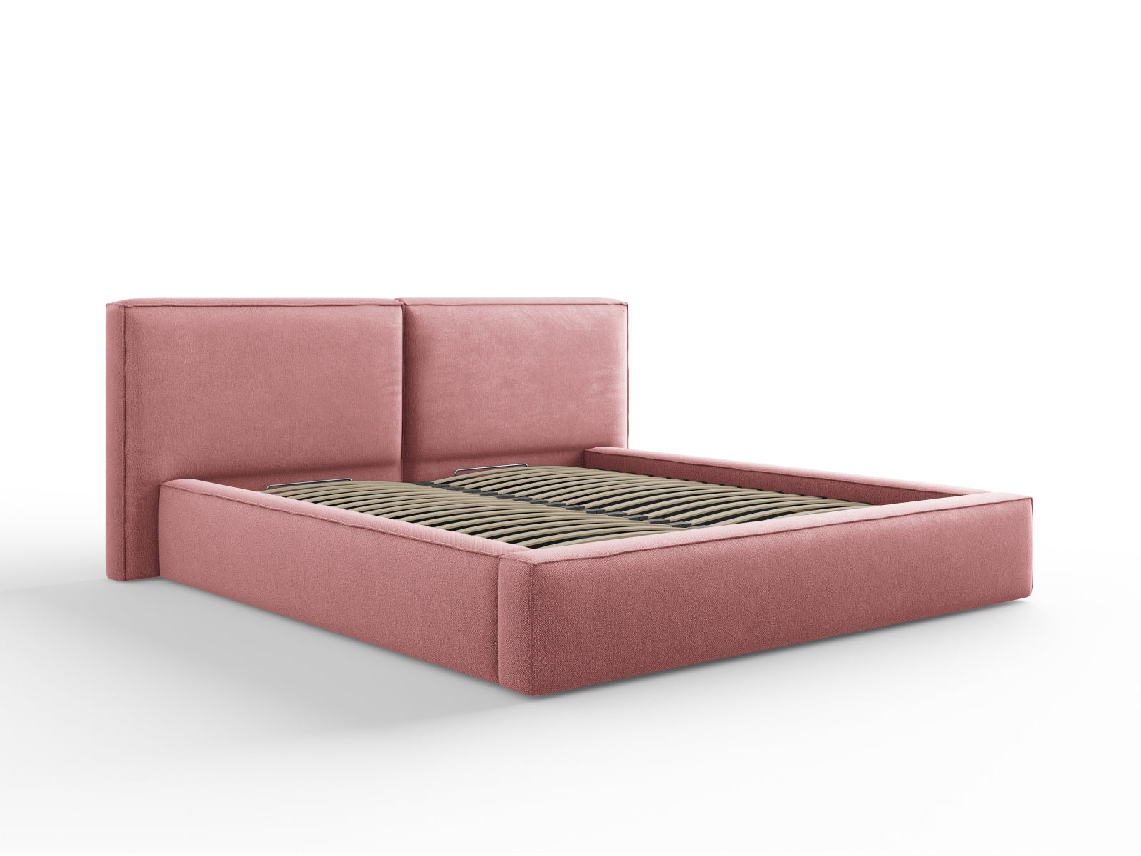 Jodie Bett mit Stauraumfunktion mit doppeltem Headboard  234cm in Pink präsentiert im Onlineshop von KAQTU Design AG. Bett ist von Micadoni
