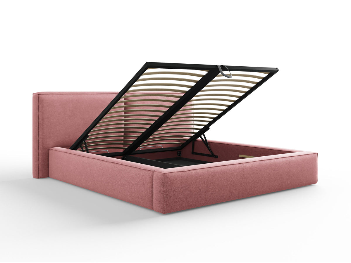 Jodie Bett mit Stauraumfunktion mit doppeltem Headboard 180cm in Pink-Megan präsentiert im Onlineshop von KAQTU Design AG. Bett ist von Micadoni