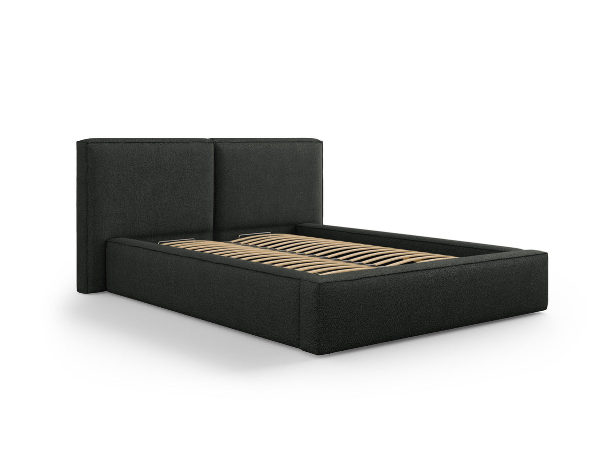 Jodie Bett mit Stauraum und Headboard 200cm in Black-Baloo präsentiert im Onlineshop von KAQTU Design AG. Bett ist von Micadoni