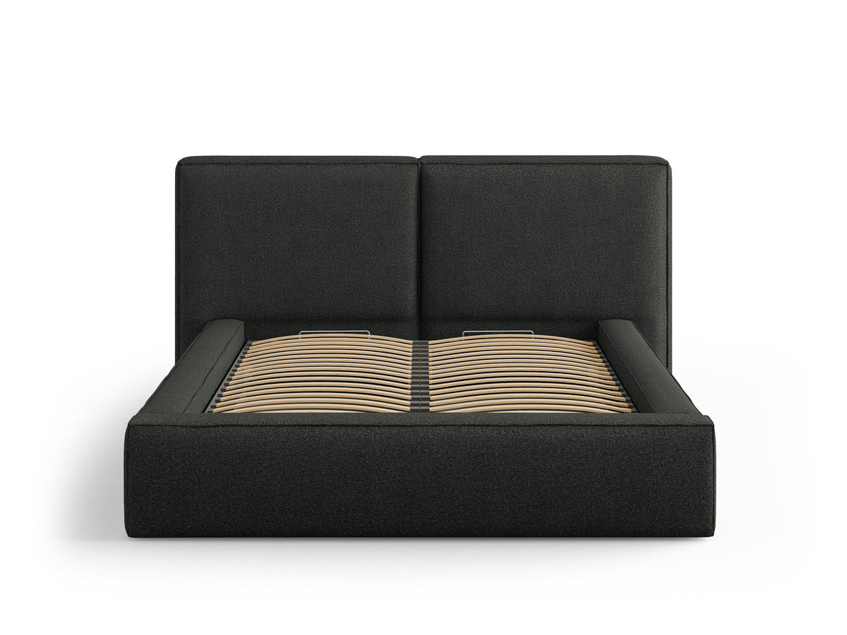 Jodie Bett mit Stauraum und Headboard 200cm in Black-Baloo präsentiert im Onlineshop von KAQTU Design AG. Bett ist von Micadoni