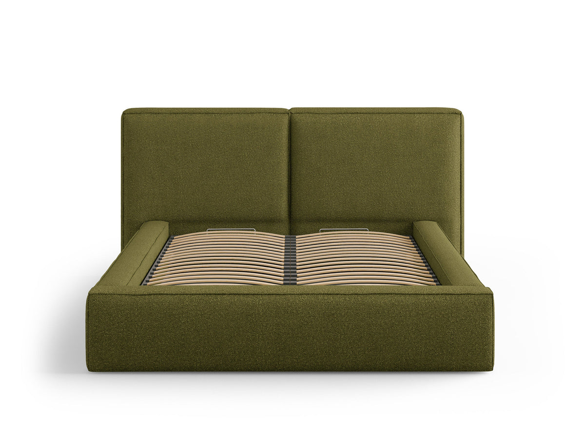 Jodie Bett mit Stauraum und Headboard 200cm in Dark Olive Green-Baloo präsentiert im Onlineshop von KAQTU Design AG. Bett ist von Micadoni