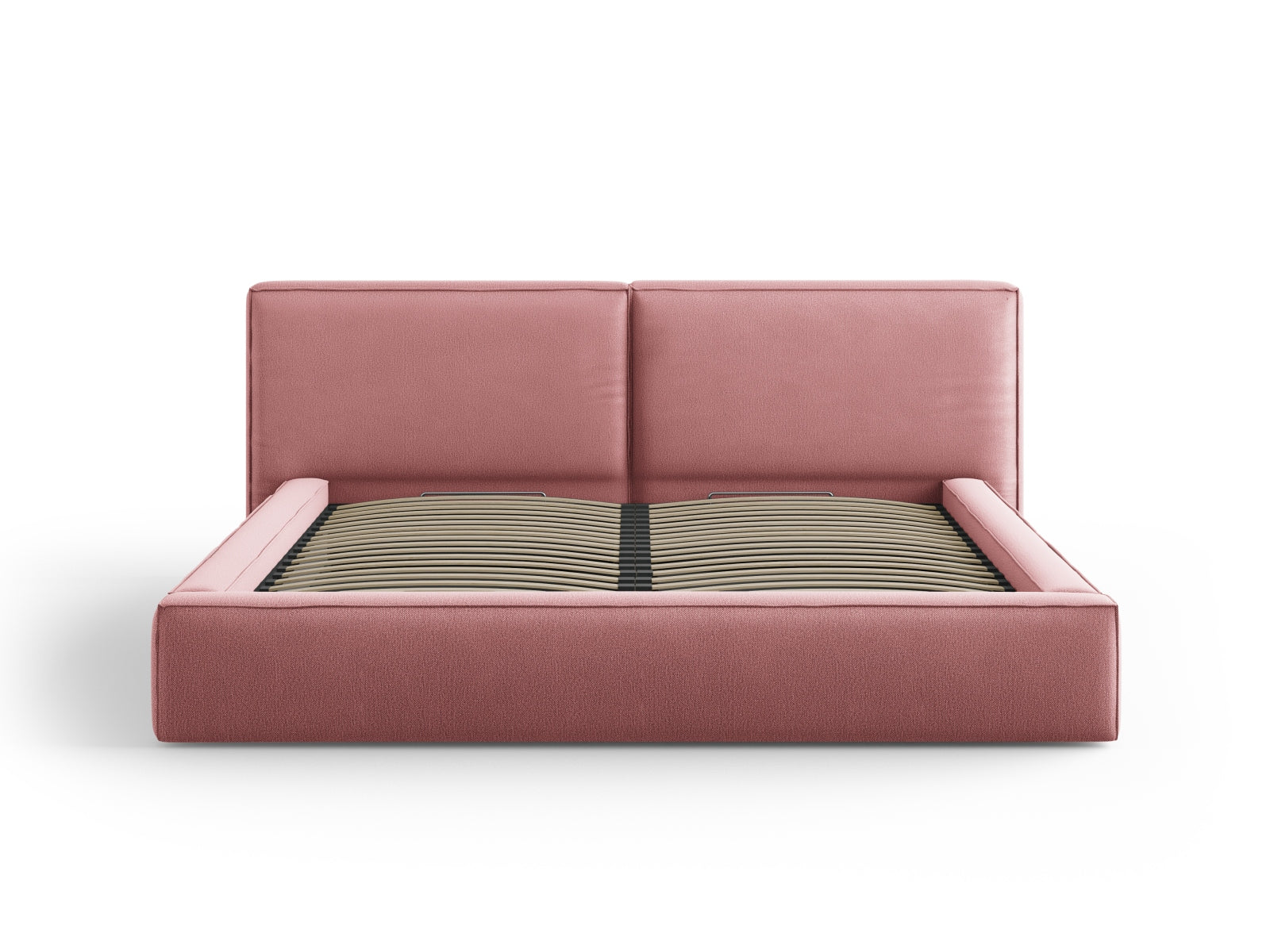 Jodie Bett mit Stauraumfunktion mit doppeltem Headboard  254cm in Pink präsentiert im Onlineshop von KAQTU Design AG. Bett ist von Micadoni