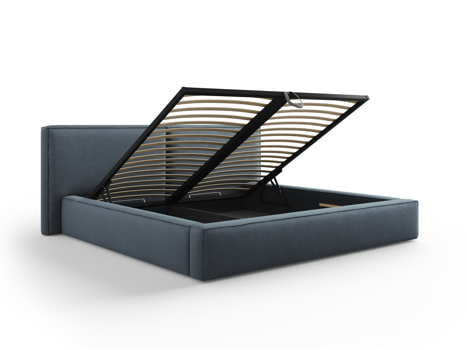 Jodie Bett mit Stauraumfunktion mit doppeltem Headboard  254cm in Blue präsentiert im Onlineshop von KAQTU Design AG. Bett ist von Micadoni
