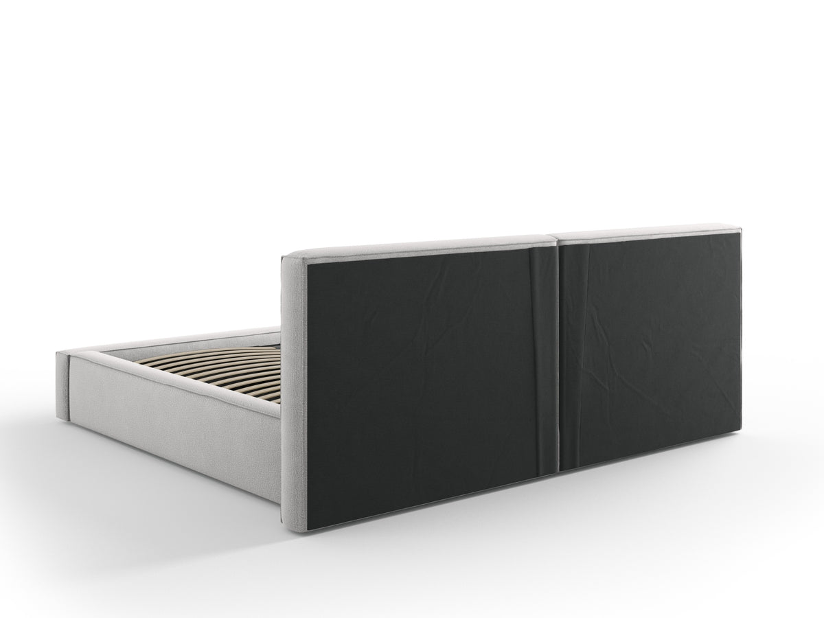 Jodie Bett mit Stauraumfunktion mit doppeltem Headboard 200cm in Light Grey-Megan präsentiert im Onlineshop von KAQTU Design AG. Bett ist von Micadoni