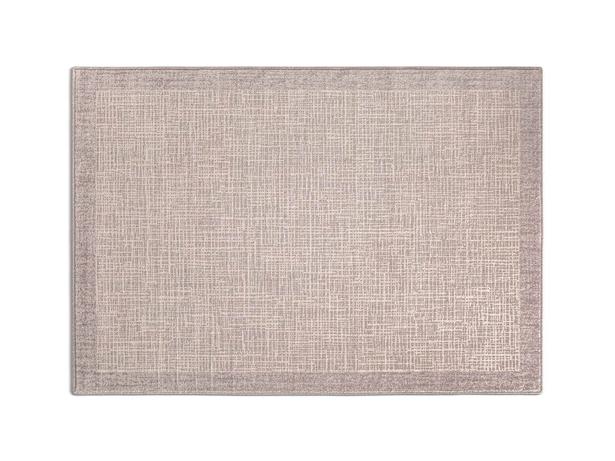 Beiger Wollteppich Rift von Micadoni mit unregelmässigem, leinenartigem Webmuster und dichtem Flor, rechteckige Form, 240x160 cm.