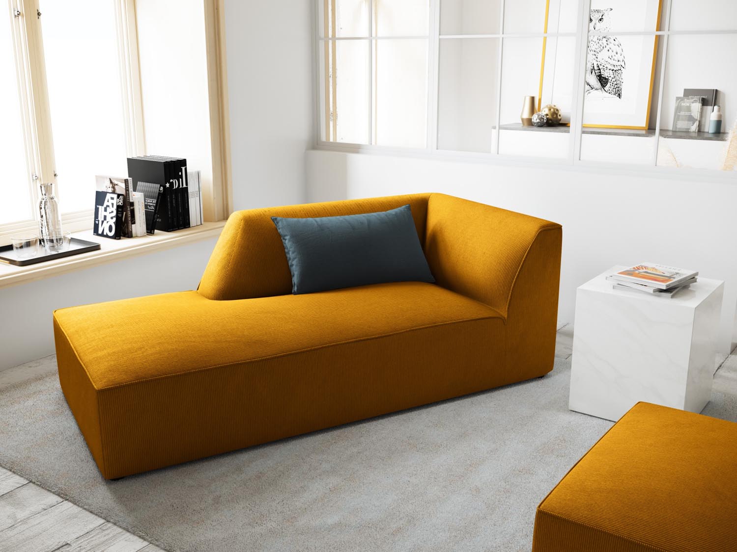 Ruby Sofa Chaise Lounge links 1 Sitz in Yellow präsentiert im Onlineshop von KAQTU Design AG. L-Sofa links ist von Micadoni
