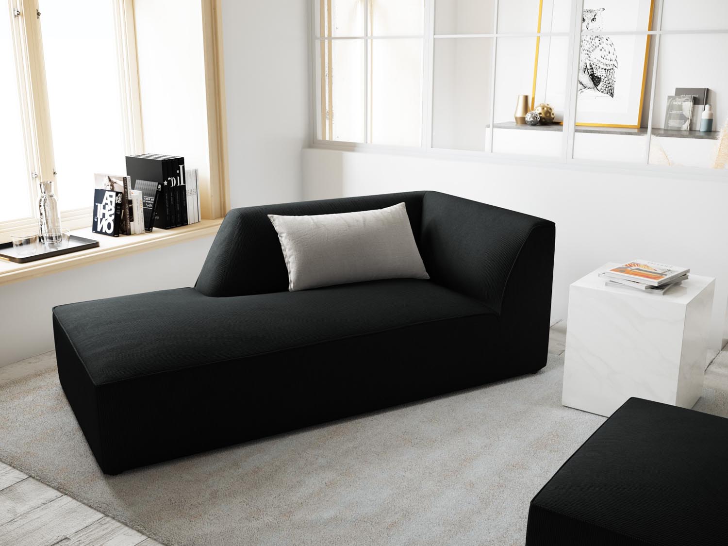 Ruby Sofa Chaise Lounge links 1 Sitz in Black präsentiert im Onlineshop von KAQTU Design AG. L-Sofa links ist von Micadoni