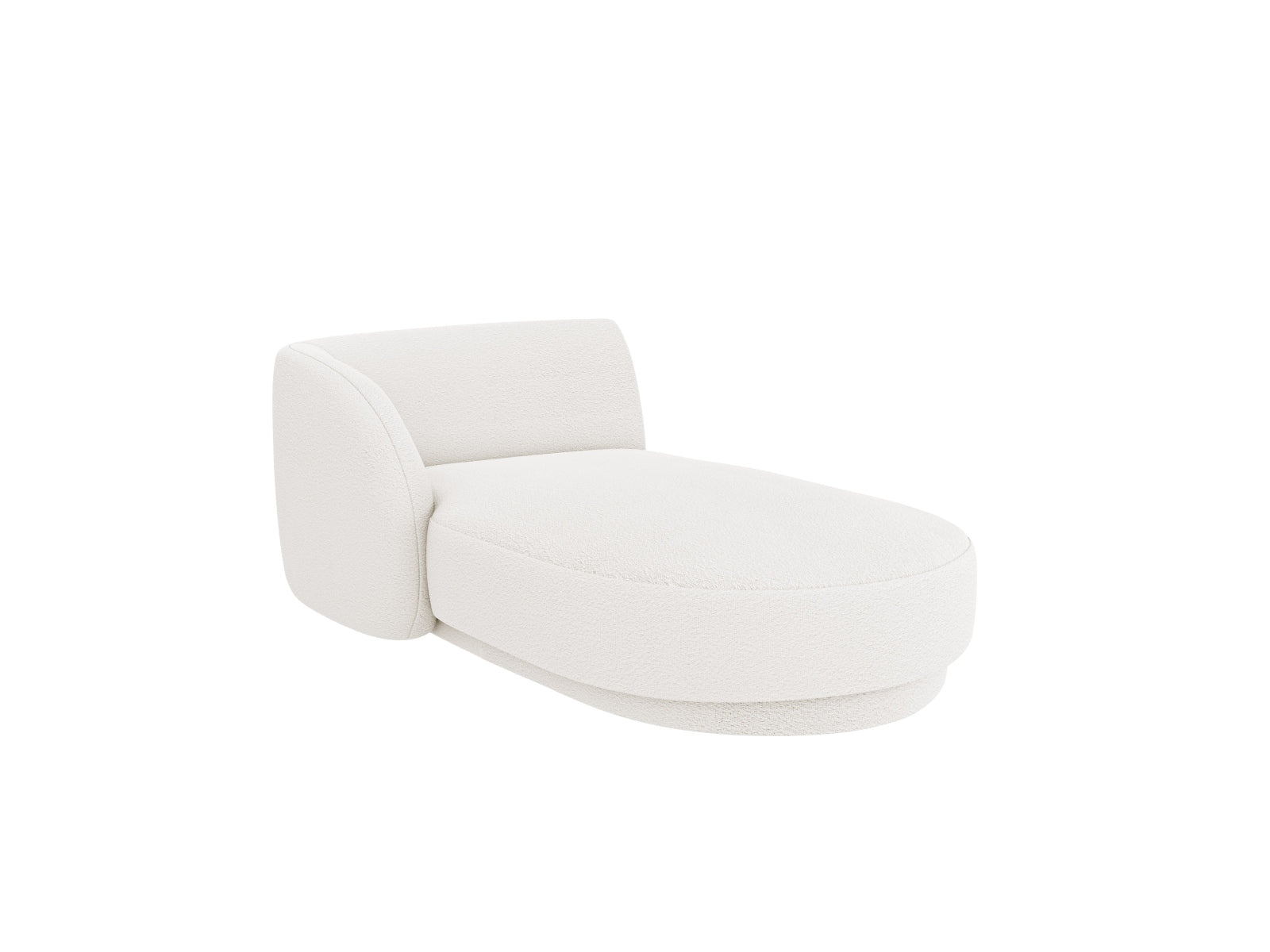 Elegantes Miley Boucle Sofa Chaise Lounge links, 2-Sitzer in stilvollem Weiß, ideal für moderne Wohnräume.
