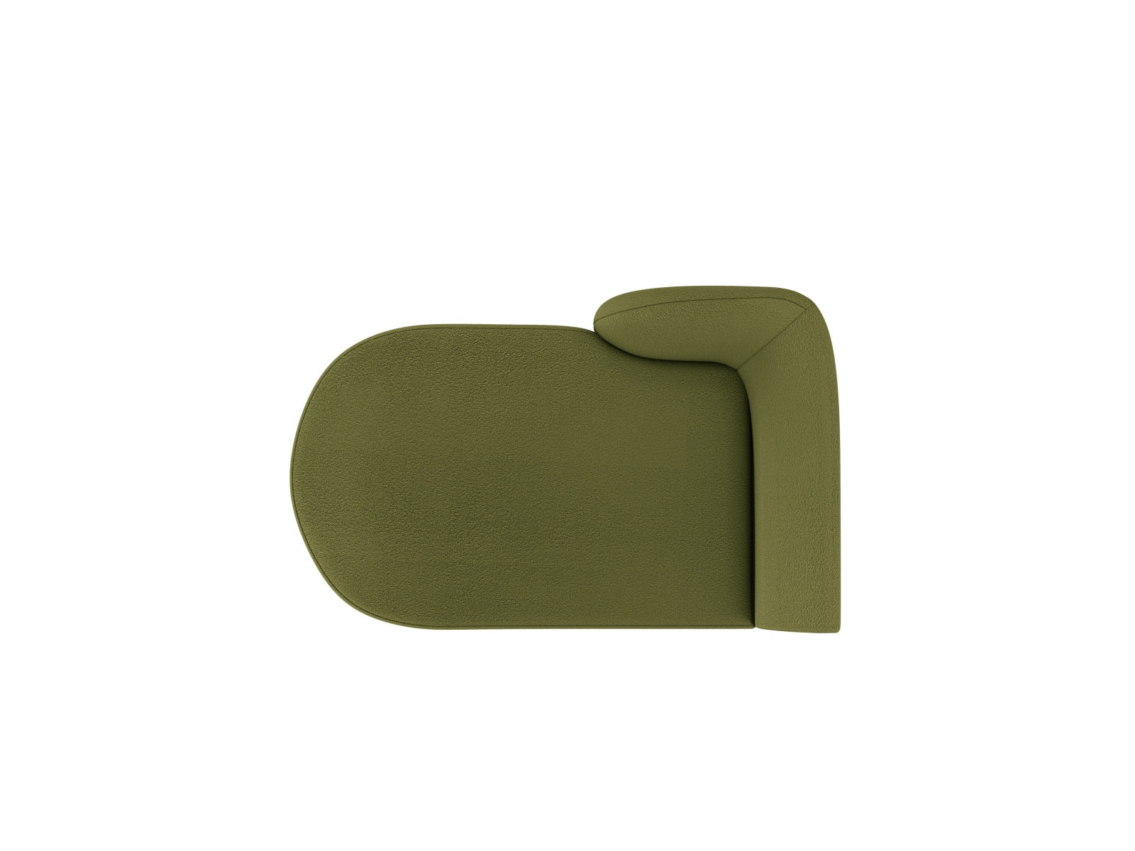 Miley Boucle Sofa Chaise Lounge links 2 Sitzer in Dark Olive Green präsentiert im Onlineshop von KAQTU Design AG. L-Sofa links ist von Micadoni