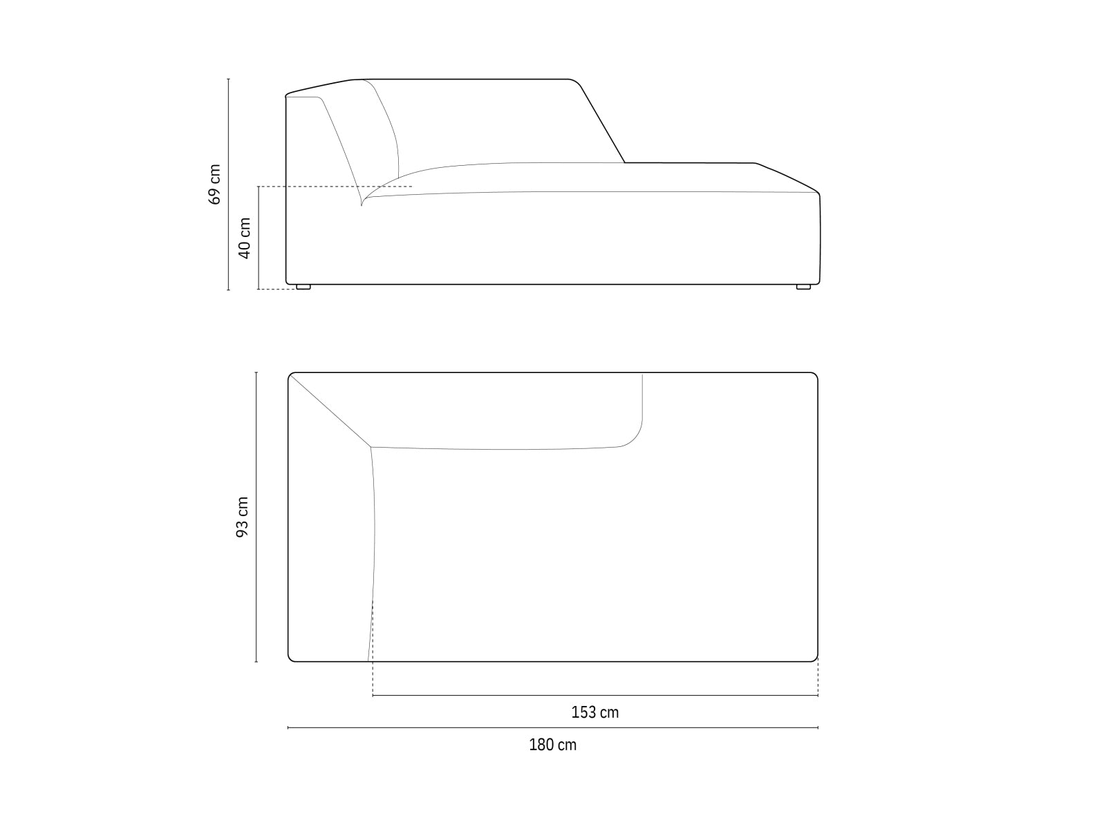 Ruby Sofa Chaise Lounge links 1 Sitz in Beige präsentiert im Onlineshop von KAQTU Design AG. L-Sofa links ist von Micadoni