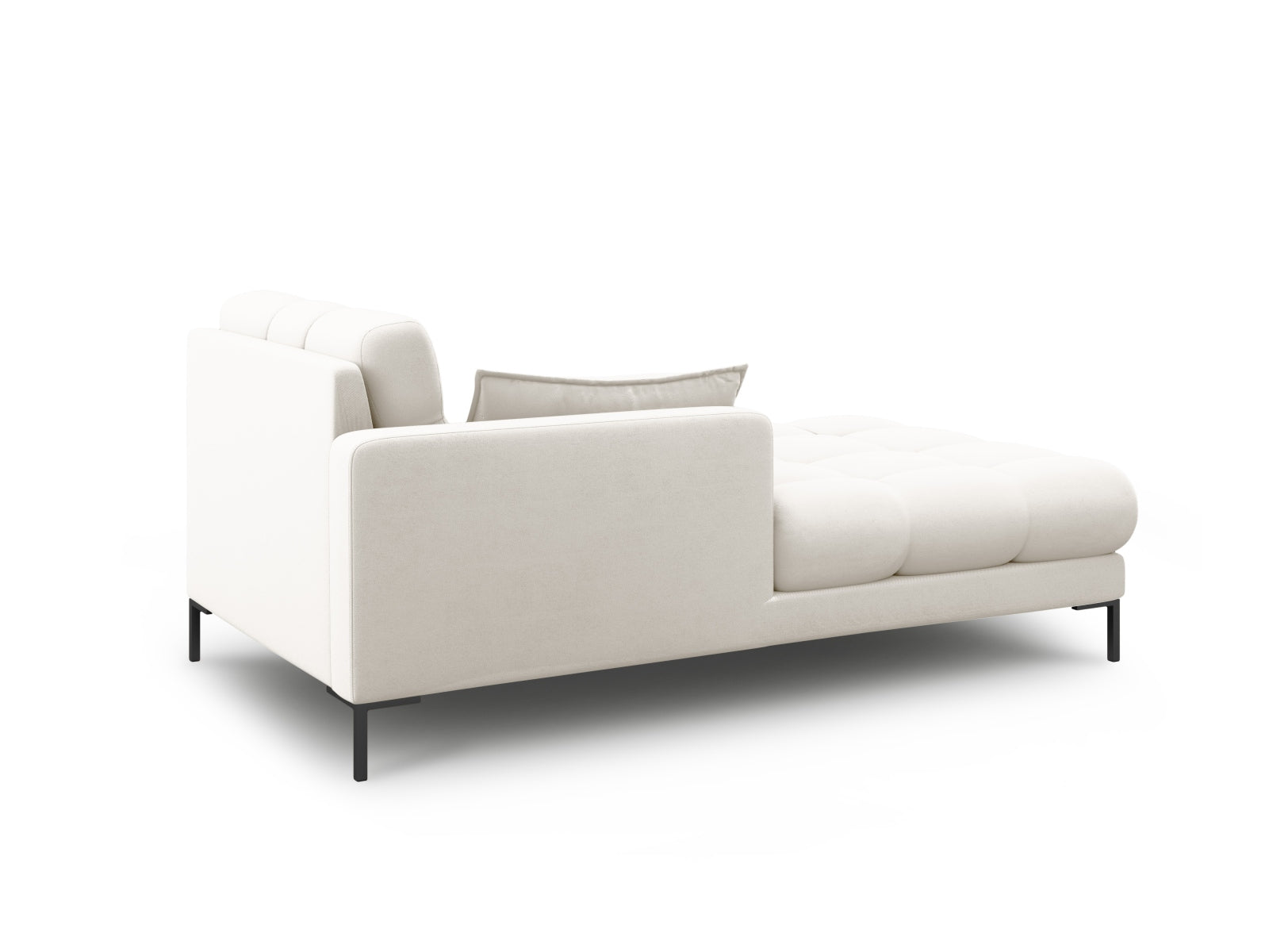Elegantes Mamaia Sofa Chaise Lounge links in sanftem Beige und Schwarz, ideal für stilvolle Wohnräume. Hochwertige Verarbeitung von Micadoni.