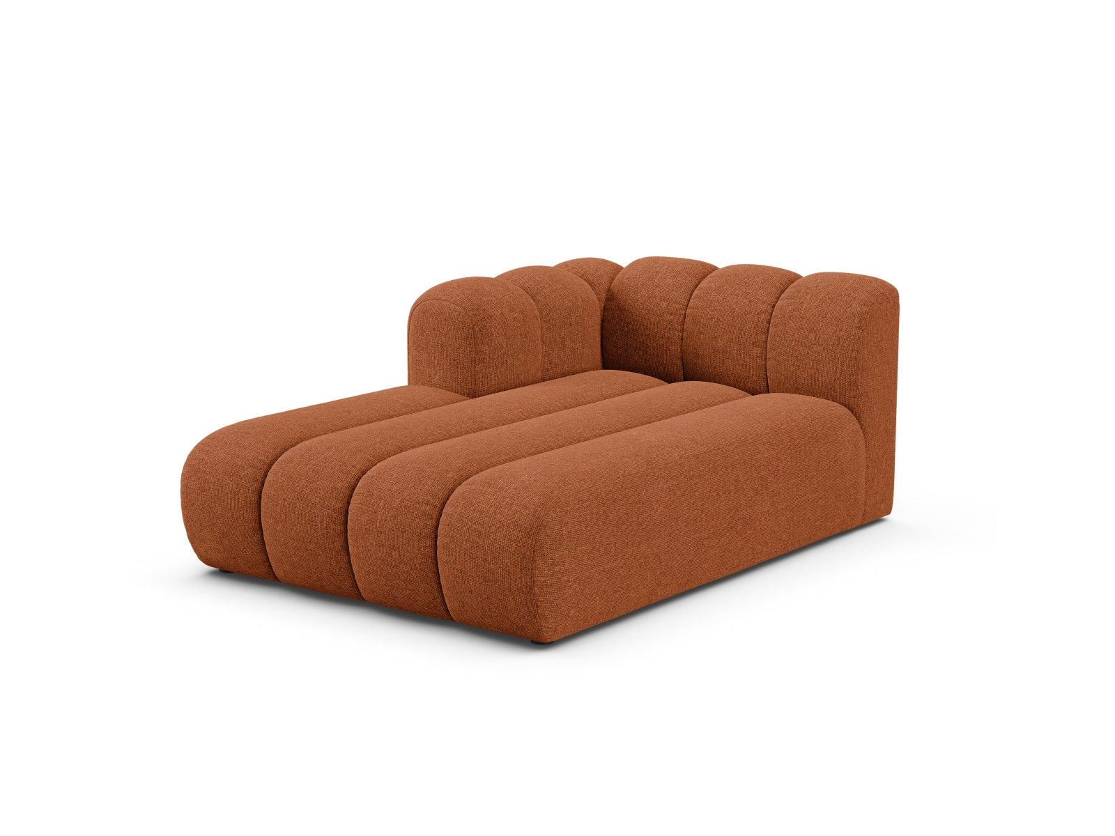 Elegante Lupine Chaise Longue links für 2 Personen in Brick-Eden, Teil des modularen Sofas von Micadoni, ideal für stilvolle Wohnräume.
