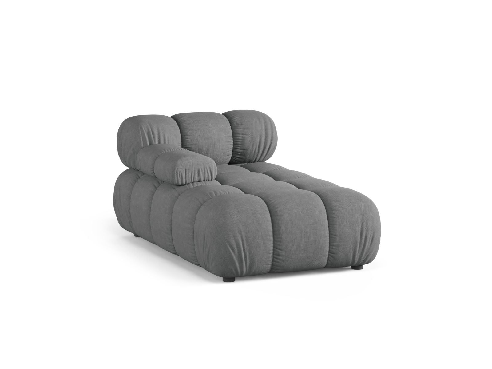 Elegante linke Chaise Longue Bellis in Grau, ideal für stilvolle Wohnräume. Teil des modularen Sofas von Micadoni.