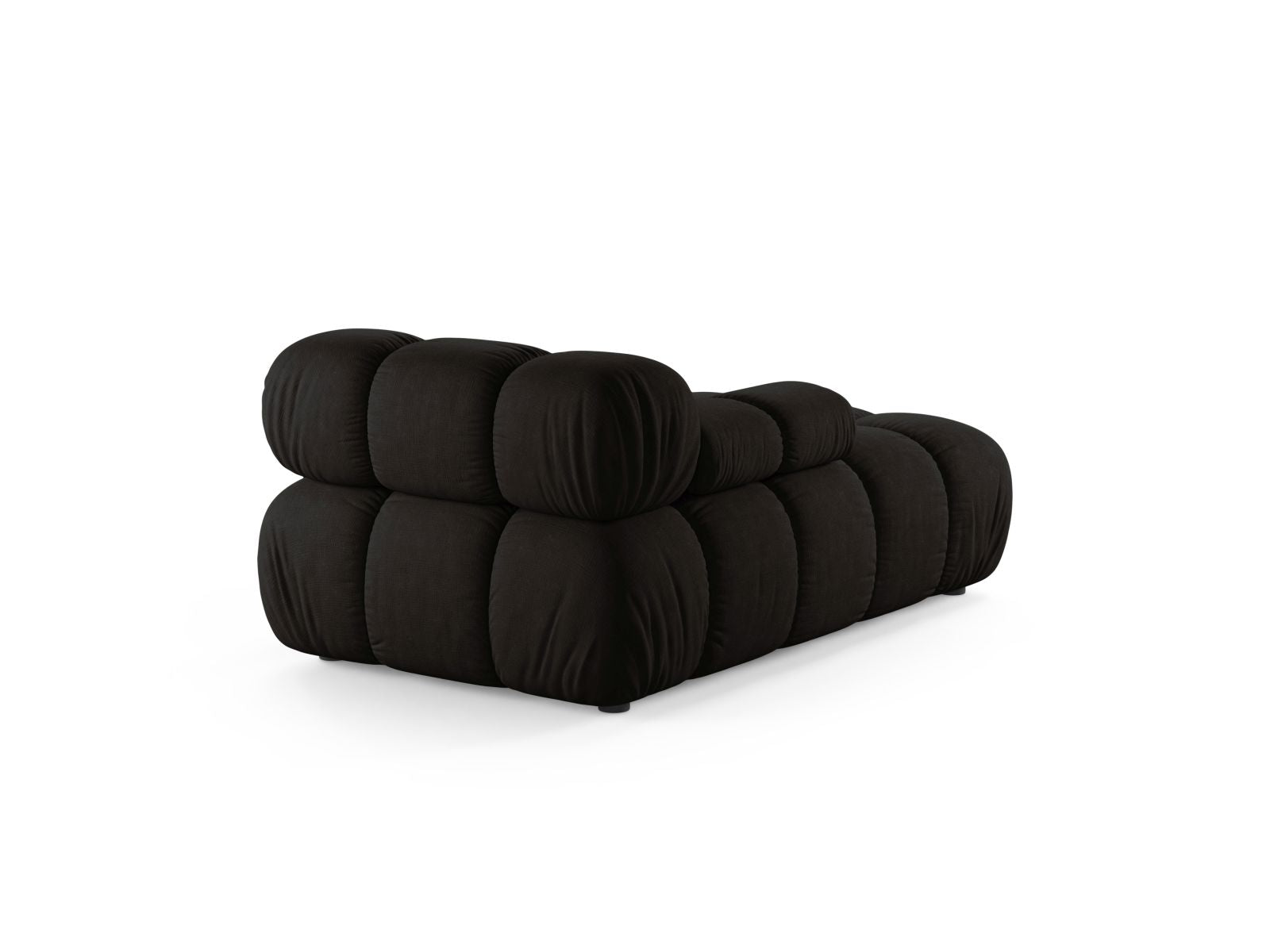 Elegante linke Chaise Longue Bellis in zeitlosem Schwarz, ideal für stilvolle Wohnräume und entspannende Rückzugsorte.
