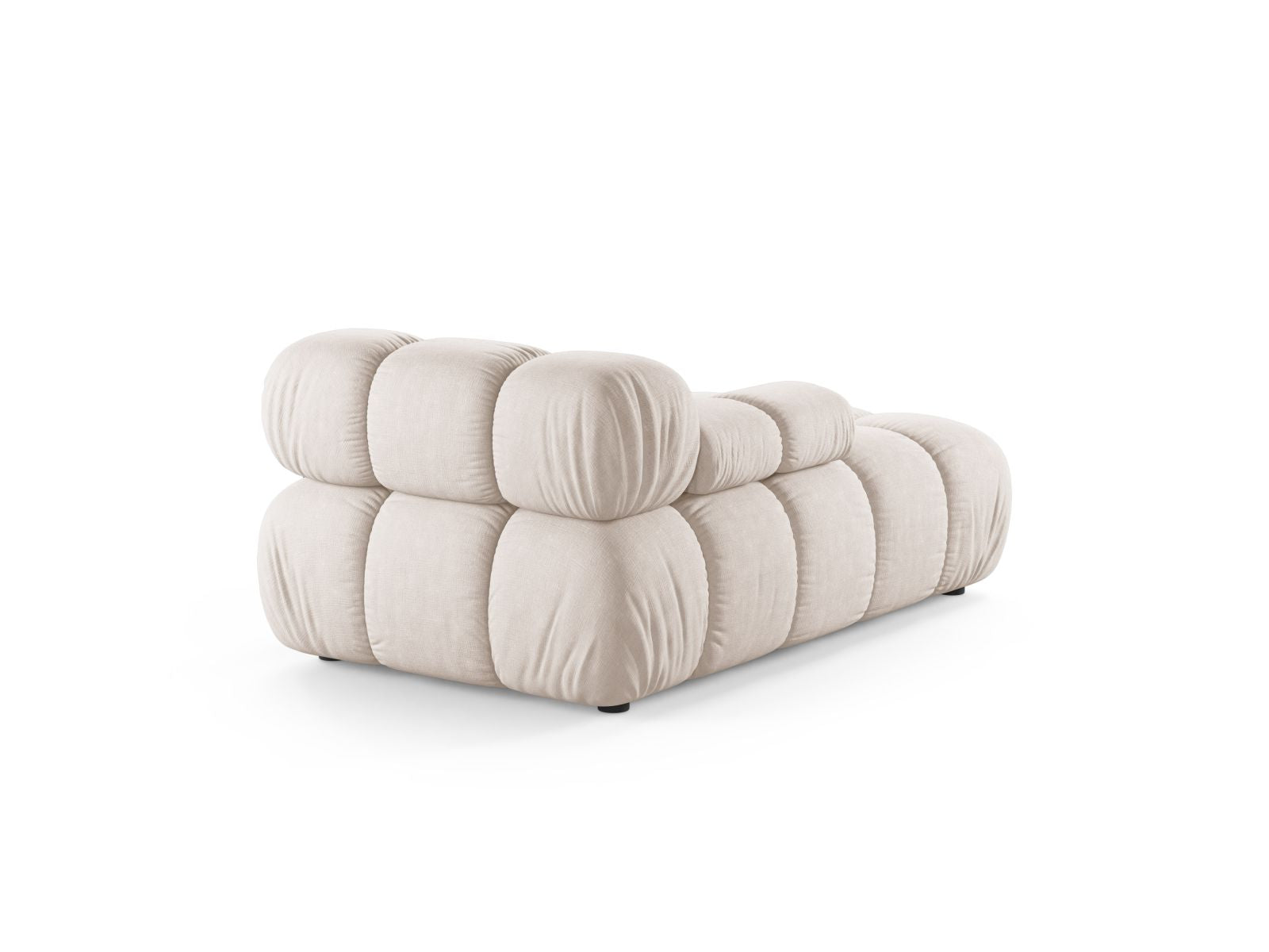 Elegante linke Chaise Longue Bellis in neutralem Beige, ideal für stilvolle Wohnräume und kreative Einrichtungsideen.