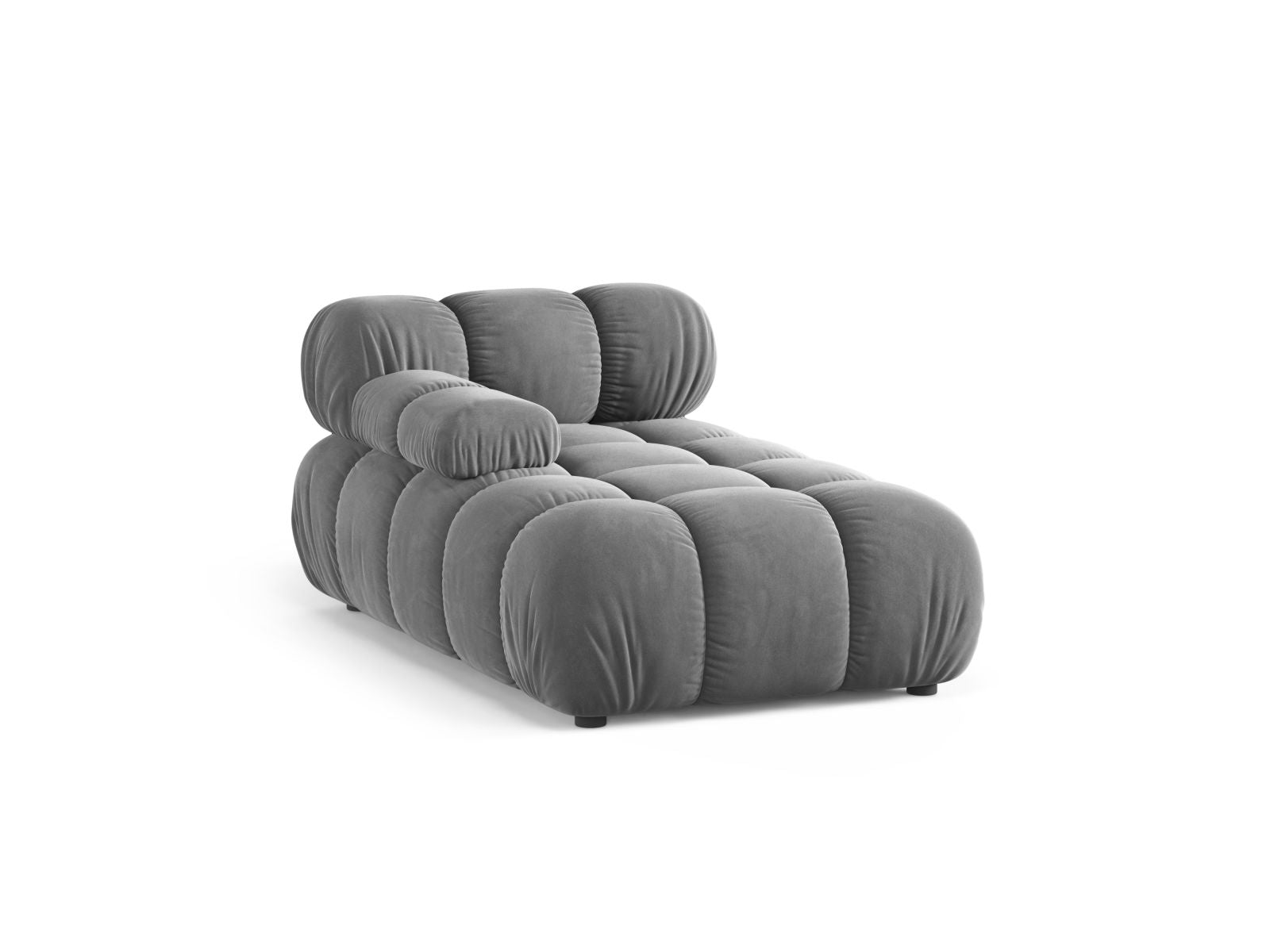 Elegante 1-Sitzer Chaise Longue links Bellis in hellem Grau, ideal für stilvolle Wohnräume und vielseitige Sofa-Kombinationen.