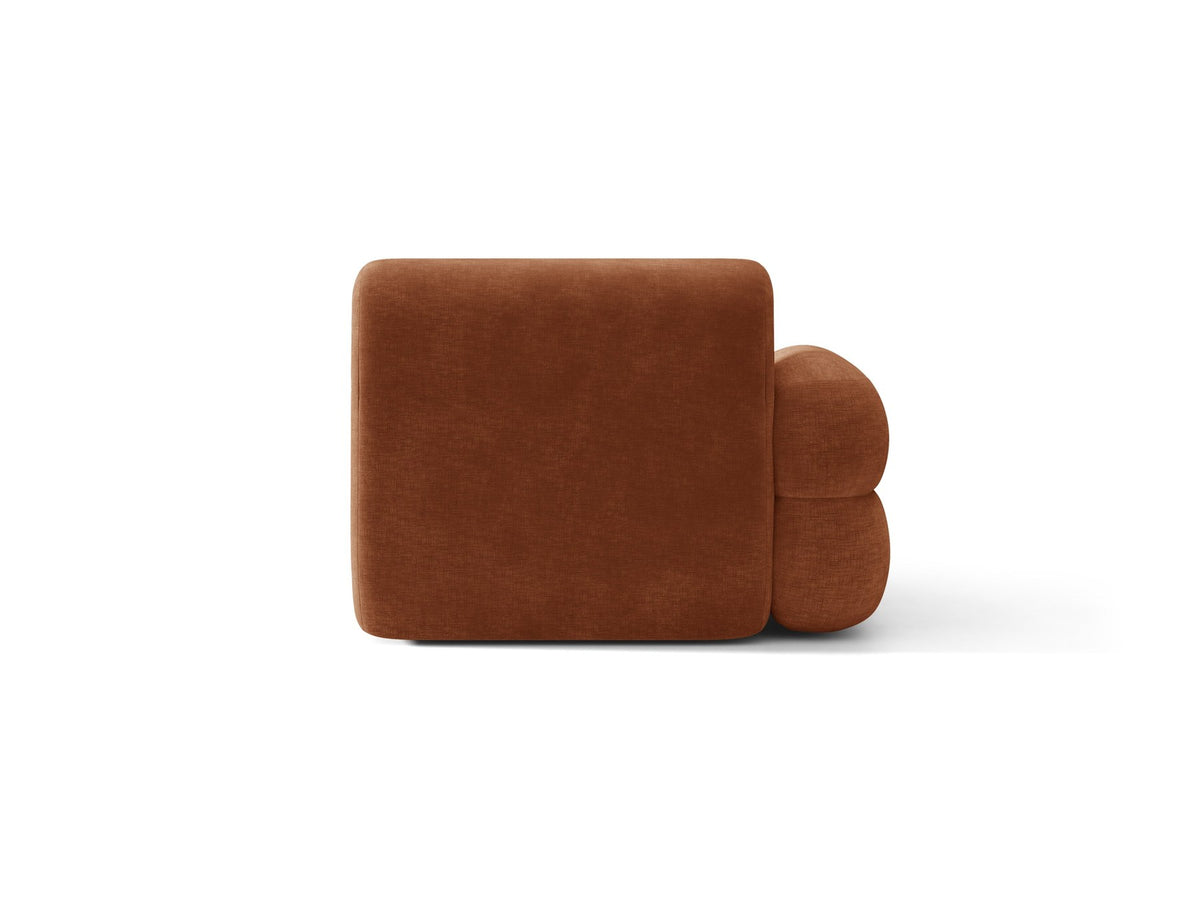 Modulares Sofa Neo Chaiselongue von Micadoni in dunklem Olivgrün mit hoher Rückenlehne und schwarzen Kunststoffbeinen aus Polypropylen.