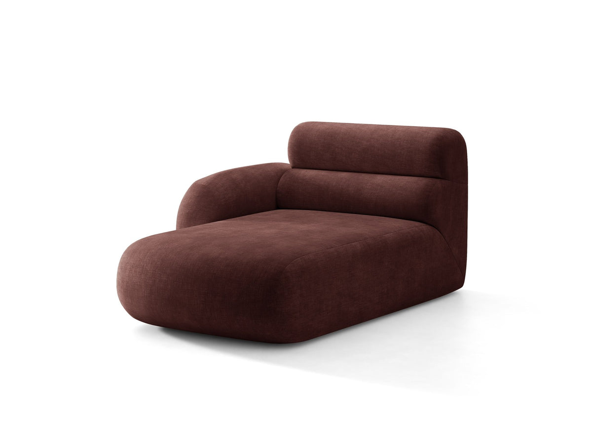 Modulares Sofa Neo Chaiselongue von Micadoni in dunklem Olivgrün mit hoher Rückenlehne und schwarzen Kunststoffbeinen aus Polypropylen.