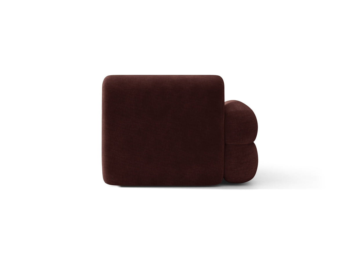 Modulares Sofa Neo Chaiselongue von Micadoni in dunklem Olivgrün mit hoher Rückenlehne und schwarzen Kunststoffbeinen aus Polypropylen.