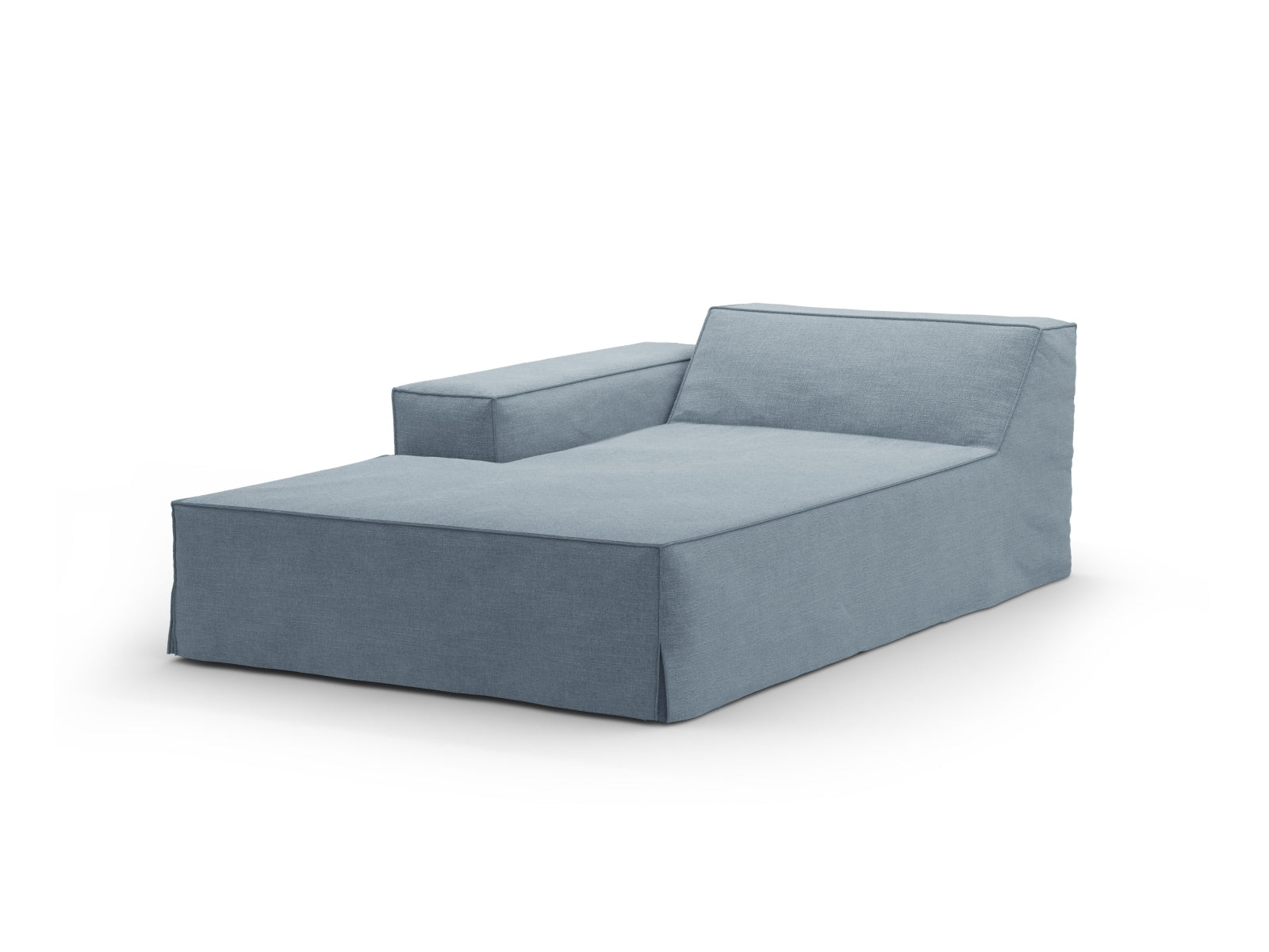 Jodie Modular Chaise Longue links 1 Sitzer in Muted Blue präsentiert im Onlineshop von KAQTU Design AG. Modulares Sofa ist von Micadoni