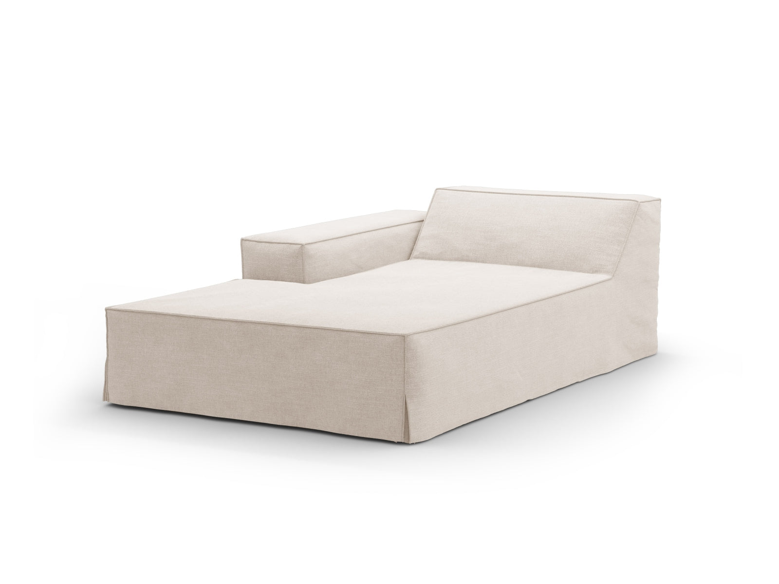 Jodie Modular Chaise Longue links 1 Sitzer in Beige-LINS präsentiert im Onlineshop von KAQTU Design AG. Modulares Sofa ist von Micadoni