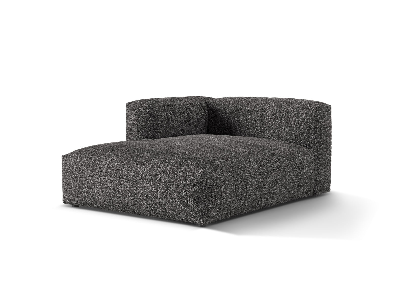 Elegante 1-Sitzer Chaise Longue Links Martina in Anthrazit, ideal für stilvolle Wohnräume. Teil der modularen Sofaserie von Micadoni.