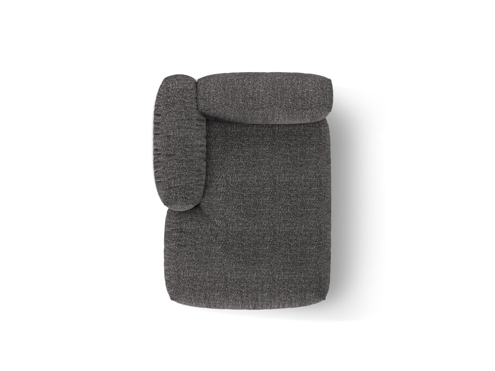 Moderne linke Chaise Longue Martina in edlem Anthrazit, perfekt für gemütliche Ecken und stilvolle Einrichtungsideen.