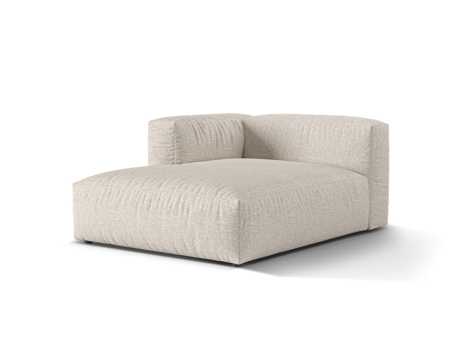 Elegante 1-Sitzer Chaise Longue Links Martina in sanftem Beige, ideal für stilvolle Wohnräume und vielseitige Sofa-Kombinationen.